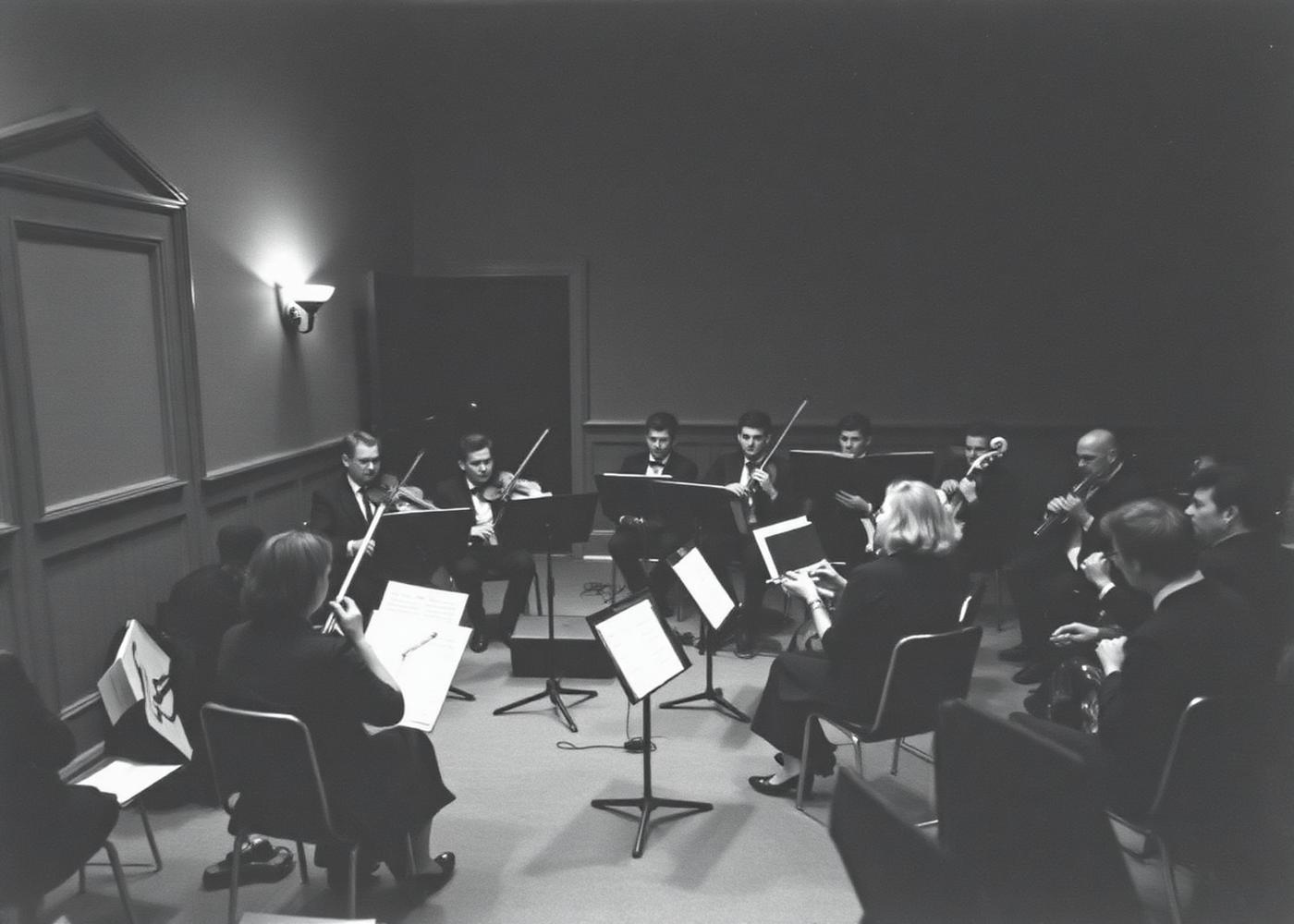 Archival photograph of a chamber music recital